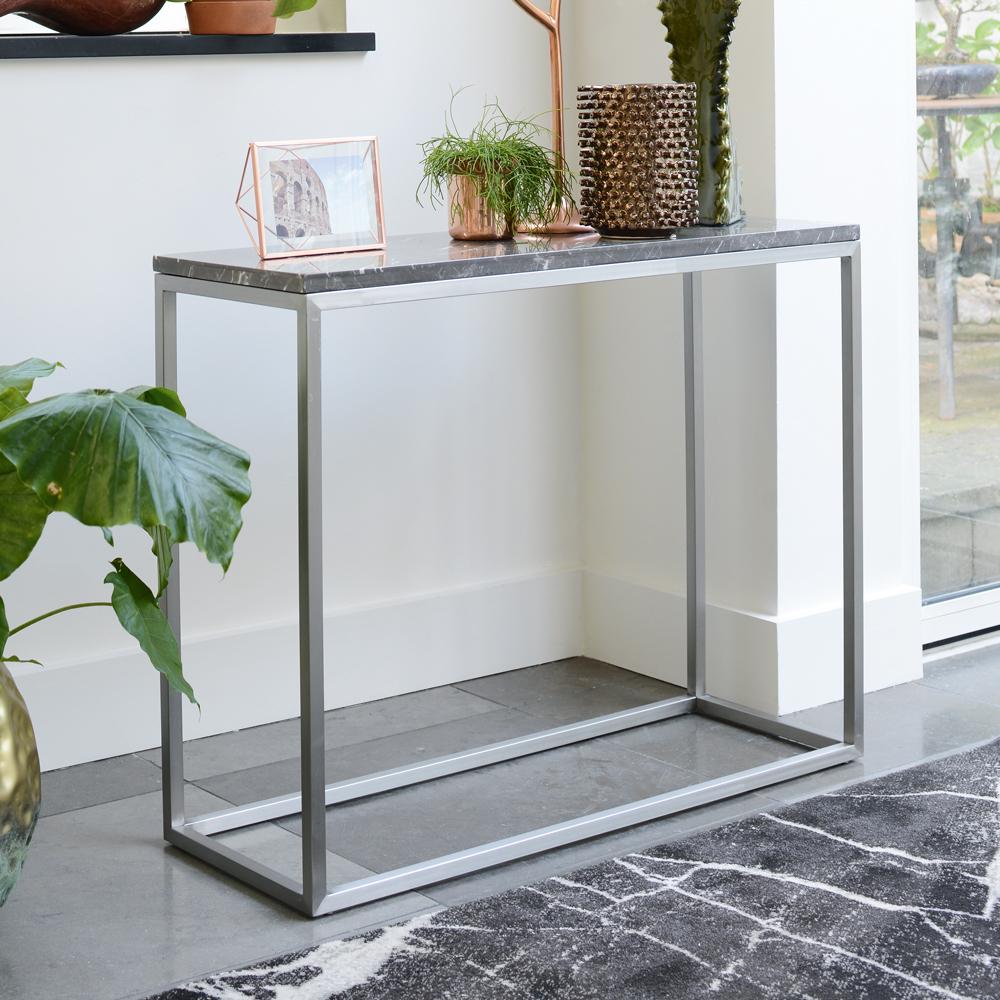 Cadre Marble Console Table Grey Dwell