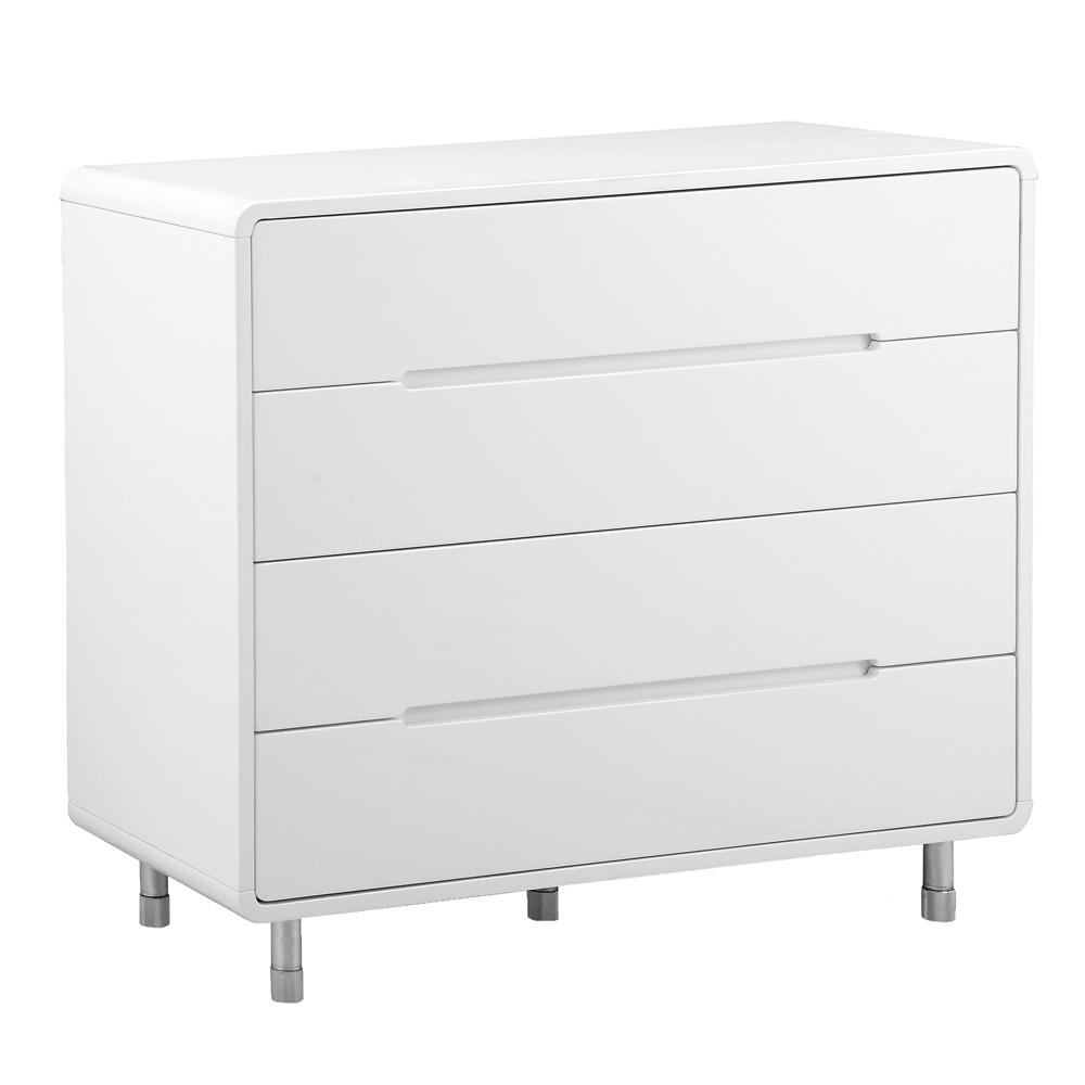 Notch Ii Wide Chest Of Drawers White Dwell