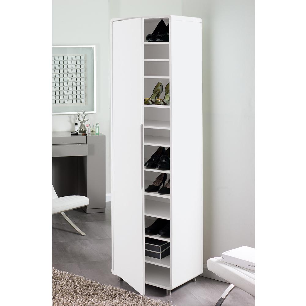 tall white shoe storage