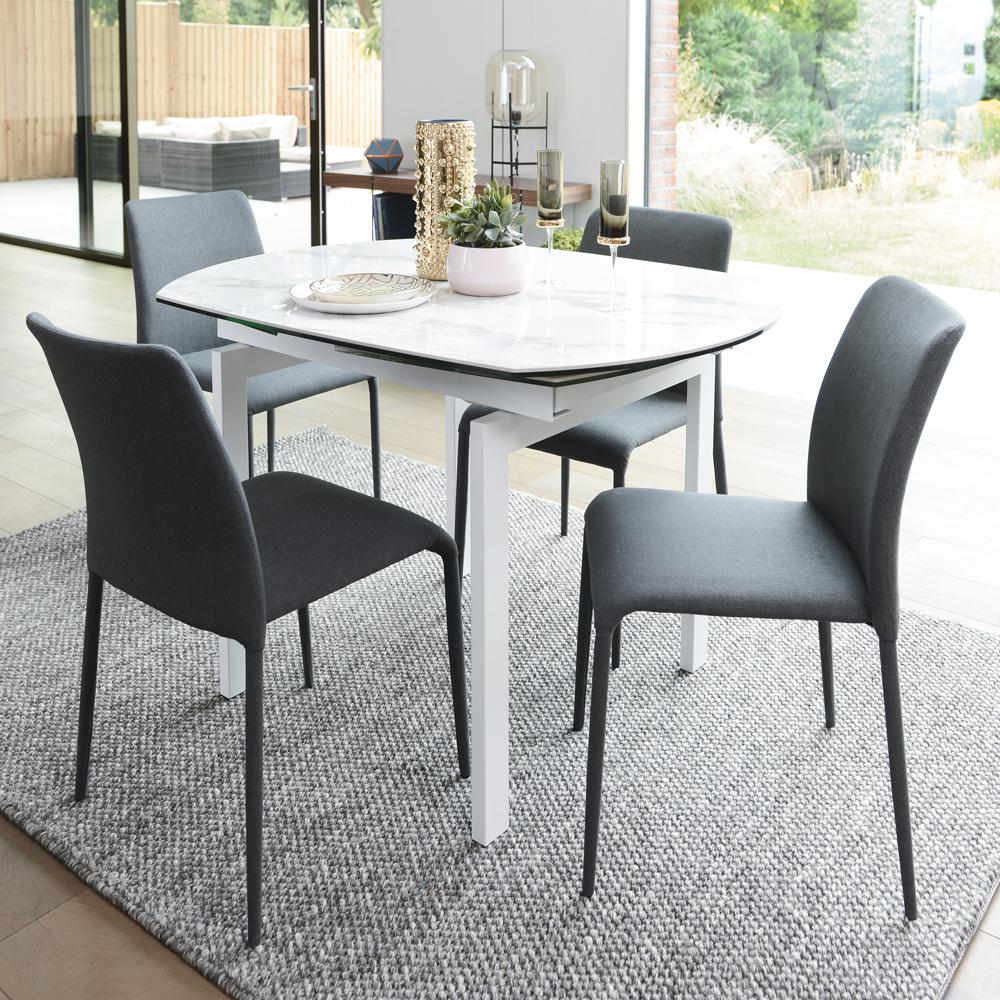Gracili Extending Marble Effect Ceramic 4 6 Seater Dining Table Dwell