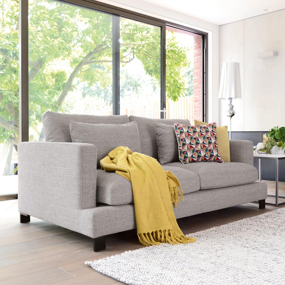 Lugano II Three Seater Sofa Callida Grey | dwell