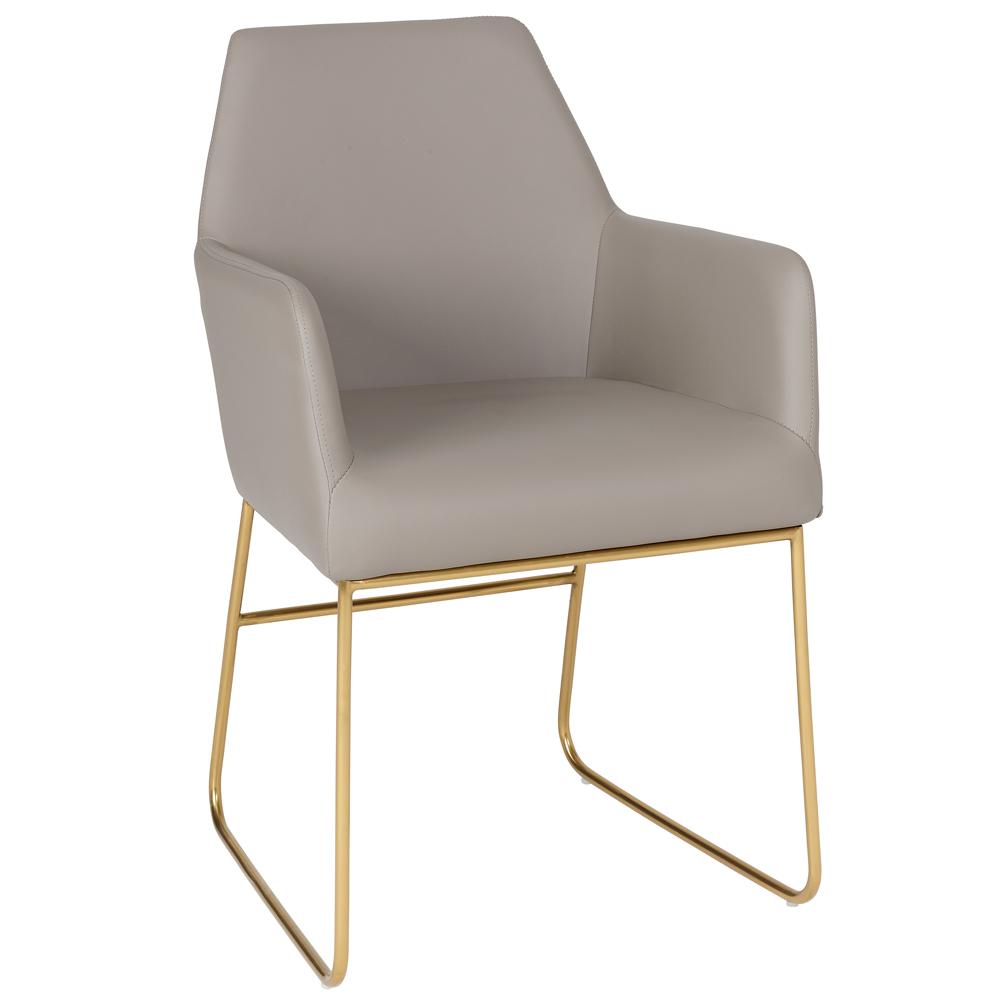 Trono Dining Armchair With Brass Leg Stone Dwell