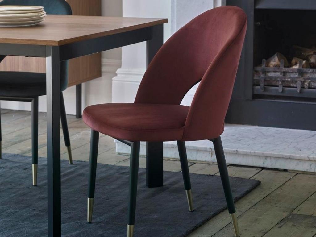 Comida Dining Chair Burgundy Velvet