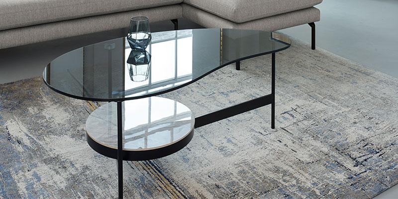 Coffee Tables Modern Glass Marble, Small Square Black Glass Coffee Table